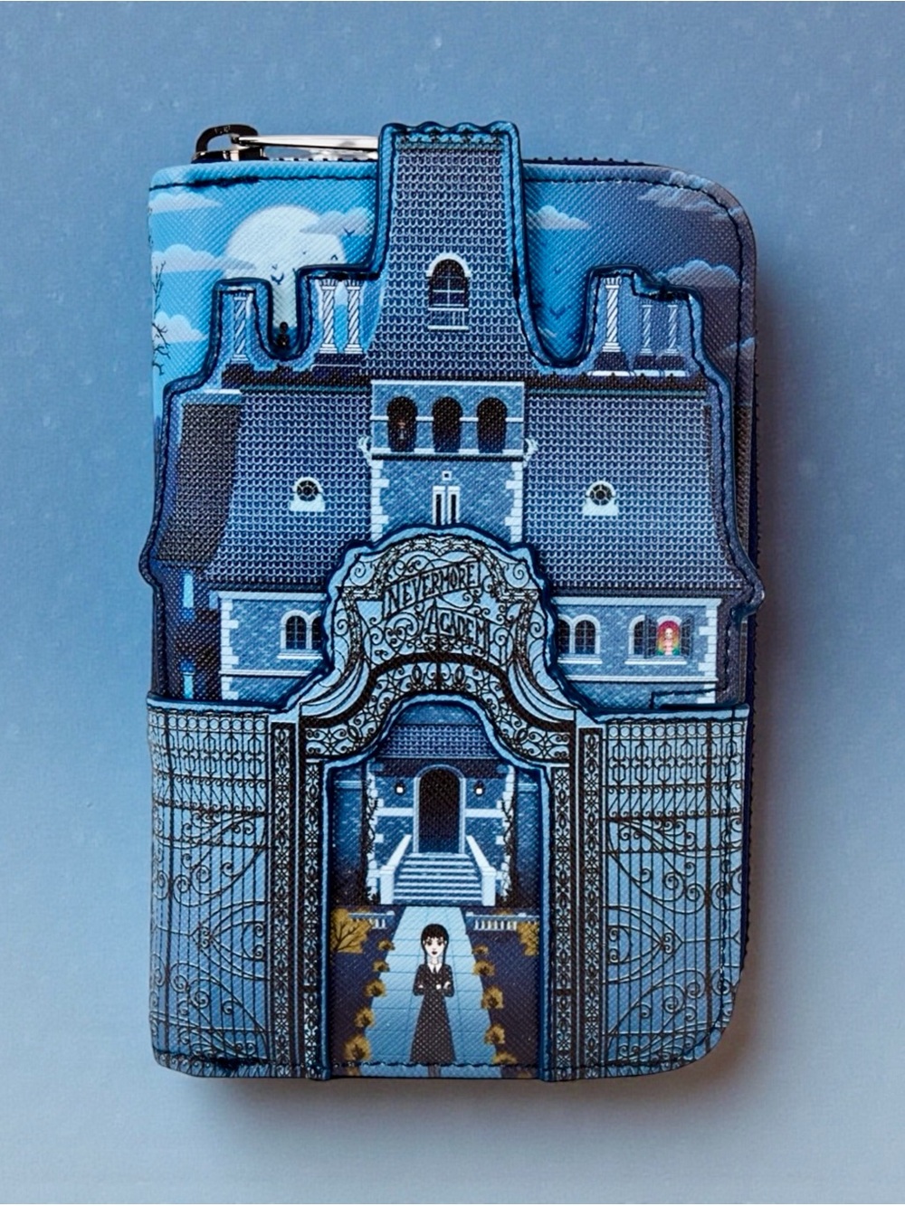 Loungefly Wednesday Nevermore Academy Castle Zip Around Wallet NWT
